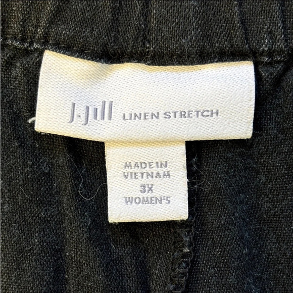 J Jill Wide Leg Crop Linen Blend Pants Pull On Gray 3x - Picture 3 of 7